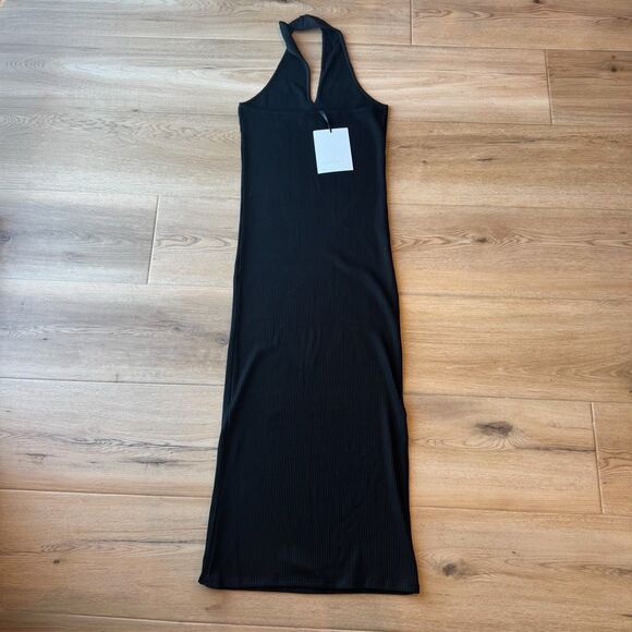 NWT SANS FAFF Women’s Black Lozza Halter Neck Maxi Dress Medium - Picture 4 of 7